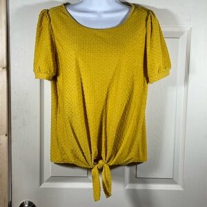 W5 Anthropologie‎ Mustard Yellow Textured Blouse